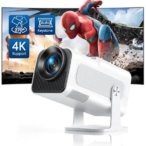 【حامل قابل للتعديل 270 درجة】جهاز عرض صغير 4K مع واي فاي 6 وبلوتوث، جهاز عرض محمول خارجي TOPTRO Native HD 1080P، 20000 لومن، جهاز عرض أفلام المسرح المنزلي التلقائي لنظام iOS/HDMI/TV Stick/PS5 in Kuwait