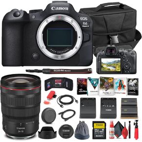 Canon EOS R6 Mark II Mirrorless Camera (5666C002) + Canon RF 24-70mm Lens + 64GB Memory Card + Case + Corel Photo Software + LPE6 Battery + Card Reader + More (INTL. Model) (Renewed)