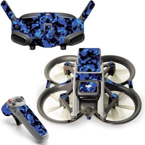 MightySkins Skin Compatible with DJI Avata - Blue Modern Camo | Protective, Durable, and Unique Vinyl Decal wrap Cover | Easy to Apply | Made in The USA