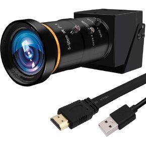 USB HDMI Camera 4K 30FPS 10x Optical Zoom Webcam 5-50mm Zoom Lens USB HDMI Simultaneous Output H.265 2X Digital Zoom PC Streaming Close up Zoom in and Out Camera for Conference Classes