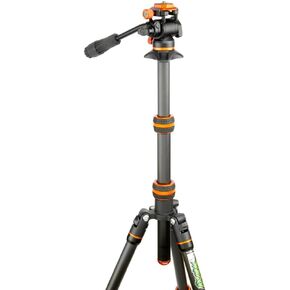 3 Legged Thing Brian Video Carbon Fibre Lightweight Compact Tripod Kit - Darkness Matte Black (BRIANVIDEODARK2.0)