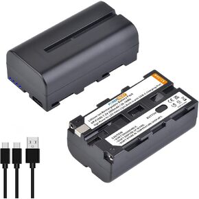 2Pcs 2800mAh NP-F550 USB-C Charging Battery for NP F550 F570 F750 F770 F950 F960 F970 Batteries with Type-C Charging Port, Compatible with Yongnuo Godox LED Video Light Camera Light Panel in Kuwait