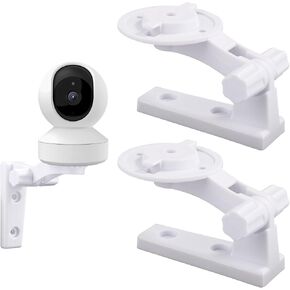 2pcs Camera Wall Mount Compatible with Reolink E1 / E1 Pro, White Camera Wall Bracket Adjustable Ceiling Camera Mount for Mercury TPLINK, 4 Rubber Plugs 4 Screws