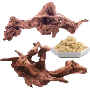 Natural Large Coral Driftwood for Aquarium Decor (2 Pcs Driftwood + 200ml Filter Resin)