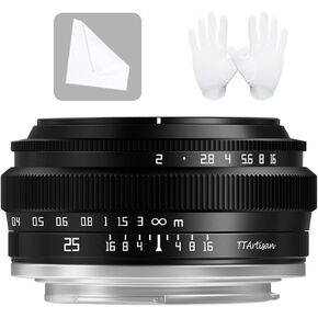 TTArtisan 25mm F2.0 Lens Wide-Angle APS-C Lenses Large Aperture Manual Fixed Camera Lens for Fuji X-Mount Cameras X-A2 X-A2 X-A3 X-A5 X-A7 X-H1 XT1 X-T2 X-T3 X-T20 X-T30 X-T100 X-T200 X-PRO1