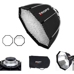 Triopo Softbox 35.4in/90cm صناديق ناعمة مثمنة مع شبكة قرص العسل، سريعة الإصدار بوين جبل مظلة التصوير الفوتوغرافي Softbox تعديل الضوء الناشر لبوين جبل Monolight LED أضواء الفيديو (K2-90) in Kuwait