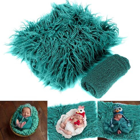 Yinuoday 2PCS Newborn Baby Photography Props DIY Newborn Wraps Photography Mat Blanket for Baby Boys and Girls in Kuwait