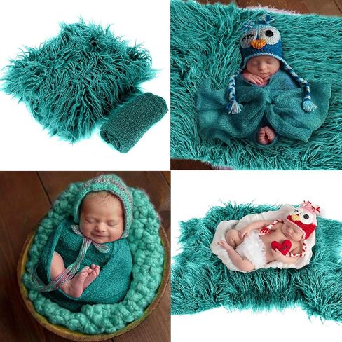 Yinuoday 2PCS Newborn Baby Photography Props DIY Newborn Wraps Photography Mat Blanket for Baby Boys and Girls in Kuwait