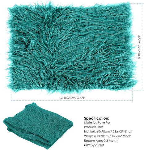 Yinuoday 2PCS Newborn Baby Photography Props DIY Newborn Wraps Photography Mat Blanket for Baby Boys and Girls in Kuwait