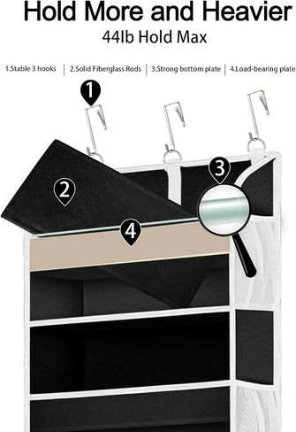 TAHAVICE Over the Door Organizer with Clear PVC Windows & 10 Mesh Pockets | 5-Tier Hanging Storage, Cute Closet Organizer for Makeup, Perfume, Toys, Perfect Pink Room Decor for Girl in Saudi Arabia