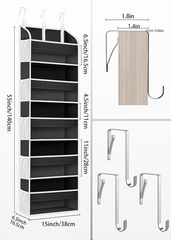 TAHAVICE Over the Door Organizer with Clear PVC Windows & 10 Mesh Pockets | 5-Tier Hanging Storage, Cute Closet Organizer for Makeup, Perfume, Toys, Perfect Pink Room Decor for Girl in Saudi Arabia