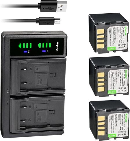 Kastar 1-Pack Battery and LTD2 USB Charger Replacement for JVC GR-D372U GR-D372US GR-D375 GR-D375U GR-D375UC GR-D375US GR-D390 GR-D390EK GR-D390U GR-D390UC GR-D390US GR-D393 GR-D395 GR-D395AA GR-D395E in Saudi Arabia