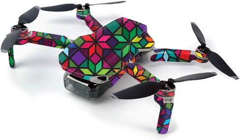 MightySkins Skin for DJI Mavic Mini Portable Drone Quadcopter - Blue Green Polygon | Protective, Durable, and Unique Vinyl Decal wrap cover | Easy To Apply, Remove, and Change Styles | Made in the USA (DJMAVMIN-Blue Green Polygon) in Saudi Arabia