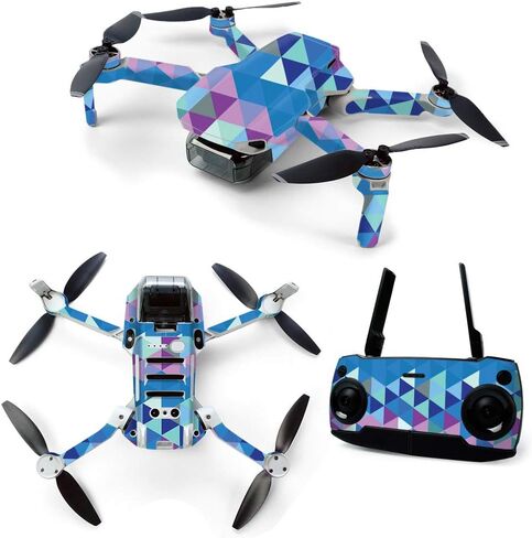 MightySkins Skin for DJI Mavic Mini Portable Drone Quadcopter - Blue Green Polygon | Protective, Durable, and Unique Vinyl Decal wrap cover | Easy To Apply, Remove, and Change Styles | Made in the USA (DJMAVMIN-Blue Green Polygon) in Saudi Arabia