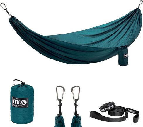 ENO TravelNest Hammock & Straps Combo - Portable Hiking and Camping Hammock with Straps Included - Travel Hammock for Camping, Hiking, Backpacking, a Festival, or The Beach - Marine in Kuwait