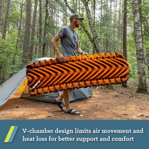 KLYMIT Static V Lightweight Inflatable Sleeping Pad | Comfortable, Lightweight, Easy to Inflate Portable Air Bed Mattress for Camping, Backpacking and Hiking — Green in Kuwait