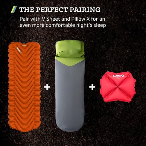KLYMIT Static V Lightweight Inflatable Sleeping Pad | Comfortable, Lightweight, Easy to Inflate Portable Air Bed Mattress for Camping, Backpacking and Hiking — Green in Kuwait