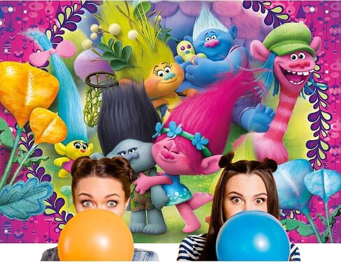 Trolls Photo Backdrop - Girls Troll Background Decoration Featuring The Trollsband for A Trollls Party Theme Props Or Happy Birthday Party Banner Back Drop in Kuwait