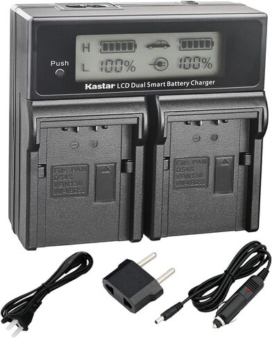 Kastar Dual Fast Charger Replacement for Panasonic VW-VBD29 VW-VBD58 VW-VBD78 AG-3DA1 AG-AC8 AG-DVC30 AG-HPX171 AG-HPX250 AG-HPX255 AG-HVX201 AJ-PCS060 AJ-PX270 AJ-PX298 HC-MDH2 HC-X1000 HDC-Z10000 in Saudi Arabia
