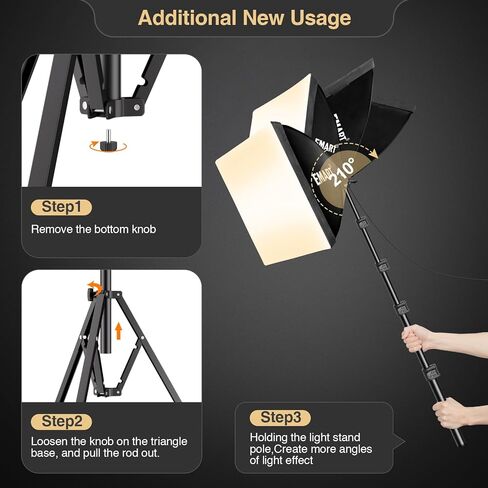 طقم إضاءة Softbox الاحترافي من EMART، صندوق ناعم مقاس 16 × 16 بوصة (مع قفازات) | مجموعة إضاءة LED بقدرة 50 وات 3000-6000 كلفن مع جهاز تحكم عن بعد، مجموعة إضاءة التصوير الفوتوغرافي Softbox للصور الشخصية وتسجيل الفيديو والبث المباشر (عبوة واحدة) in Saudi Arabia