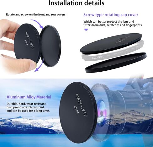 86mm Metal Lens Cap,Compatible with All Any 86mm with Camera Thread Lens and 86mm Camera Accessory.CNC MACHINED(Front Cover+Rear Cover) in Saudi Arabia