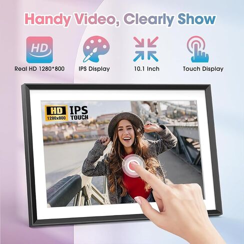 إطار صورة رقمي 10.1 بوصة WIFI مع تطبيق 1280 * 800 IPS HD شاشة تعمل باللمس 32 جيجابايت تخزين إطار صور فيديو كهربائي ذكي عرض الشرائح in Saudi Arabia