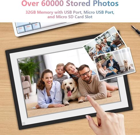إطار صورة رقمي 10.1 بوصة WIFI مع تطبيق 1280 * 800 IPS HD شاشة تعمل باللمس 32 جيجابايت تخزين إطار صور فيديو كهربائي ذكي عرض الشرائح in Saudi Arabia