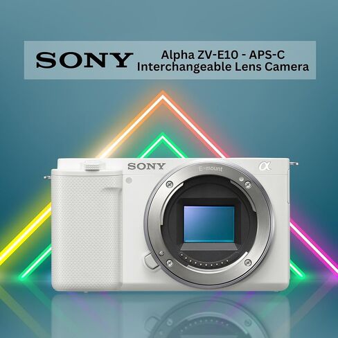 Sony Alpha ZV-E10 APS-C Mirrorless Vlog Camera with Interchangeable Lens - 4K Video, Flip Screen Bundle with Shotgun Microphone, 128GB SD Card, Corel Editing Software, and accessories (6 Items) in Saudi Arabia