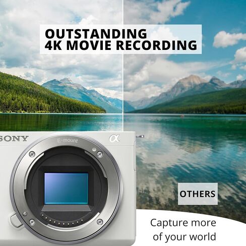 Sony Alpha ZV-E10 APS-C Mirrorless Vlog Camera with Interchangeable Lens - 4K Video, Flip Screen Bundle with Shotgun Microphone, 128GB SD Card, Corel Editing Software, and accessories (6 Items) in Saudi Arabia