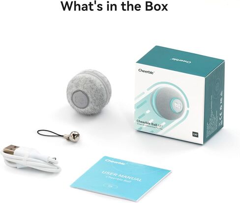 لعبة القطط التفاعلية الذكية من تشيربل، كرة دوارة نطاطة أوتوماتيكية للقطط الداخلية، كرة الحيوانات الأليفة المفعمة بالحيوية مع أضواء وجرس، رمادي in Kuwait