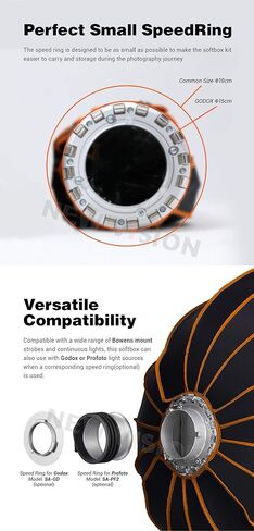 Godox QR-P70 70 cm QR-P90 90 cm QR-P120 120 cm Quick Release Parabolic Deep Softbox + Honeycomb Grid for Bowens Mount Studio Flash (Godox QR-P120 + Honeycomb Grid) in Saudi Arabia