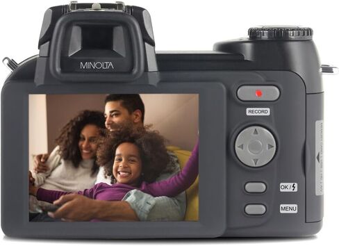 كاميرا MINOLTA MN24Z 33 ميجابكسل ذات التركيز التلقائي / 1080 بكسل FHD الرقمية مع مجموعة عدسات قابلة للتبديل (أسود) مع 4xAA مع شاحن + بطاقة ذاكرة 32 جيجابايت + حامل ثلاثي القوائم لمدونات الفيديو + ملحقات in Kuwait