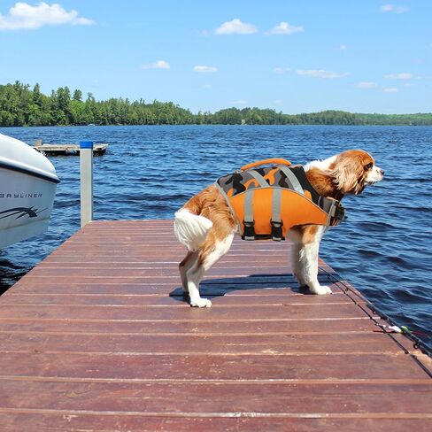 Kuoser Reflective Dog Life Jacket, Dog Life Vest for Swimming Boating in Kuwait