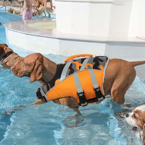 Kuoser Reflective Dog Life Jacket, Dog Life Vest for Swimming Boating in Kuwait