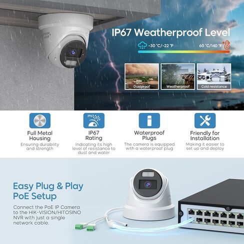كاميرا IP Turret PoE IP بدقة 8 ميجابكسل مع VCA ذكي، اكتشاف الإنسان/المركبة، مستشعر ضوء النجوم، فتحة بطاقة ميكروفون/SD مدمجة، غطاء معدني كامل، متوافق مع Hikvision NVR، OEM DS-2CD2387G2-LU 2.8 مم in Saudi Arabia