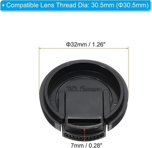 PATIKIL 25mm Lens Cap, 2 Pack Sides Pinch Snap Camera Lens Cover for Front Lens with Cloth, Suitable for 25mm Thread Universal DSLR Lenses, Black for Nikon, for Fujifilm, for Pentax in Saudi Arabia