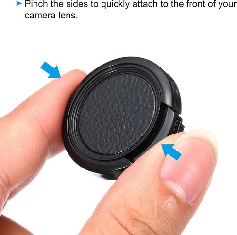 PATIKIL 25mm Lens Cap, 2 Pack Sides Pinch Snap Camera Lens Cover for Front Lens with Cloth, Suitable for 25mm Thread Universal DSLR Lenses, Black for Nikon, for Fujifilm, for Pentax in Saudi Arabia