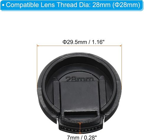 PATIKIL 25mm Lens Cap, 2 Pack Sides Pinch Snap Camera Lens Cover for Front Lens with Cloth, Suitable for 25mm Thread Universal DSLR Lenses, Black for Nikon, for Fujifilm, for Pentax in Saudi Arabia