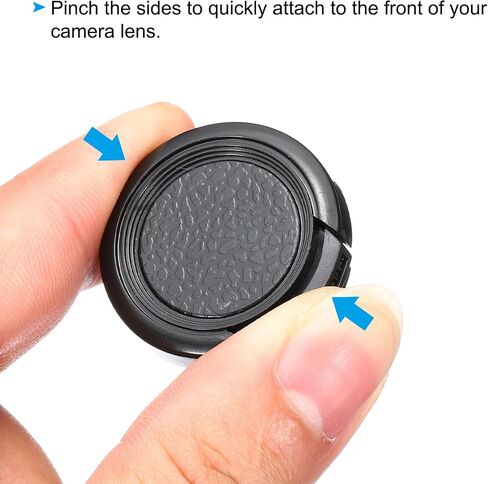 PATIKIL 25mm Lens Cap, 2 Pack Sides Pinch Snap Camera Lens Cover for Front Lens with Cloth, Suitable for 25mm Thread Universal DSLR Lenses, Black for Nikon, for Fujifilm, for Pentax in Saudi Arabia
