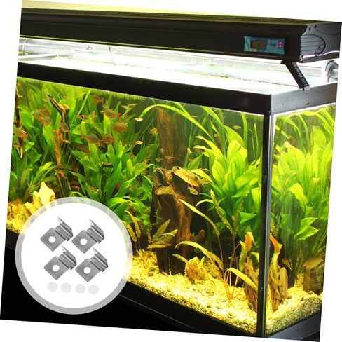 POPETPOP 4 قطع غطاء خزان الأسماك قوس المظلة كليب غطاء حوض السمك قوس غير القابل للصدأ يدعم حوض السمك الاكريليك كليب خزان الأسماك مقاطع الاكريليك بدون إطار عدم الانزلاق خزان الأسماك المشبك الفولاذ المقاوم للصدأ in Kuwait