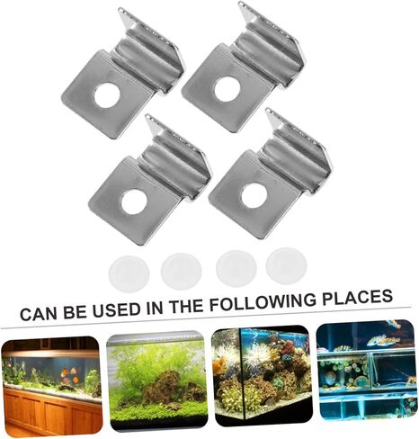 POPETPOP 4 قطع غطاء خزان الأسماك قوس المظلة كليب غطاء حوض السمك قوس غير القابل للصدأ يدعم حوض السمك الاكريليك كليب خزان الأسماك مقاطع الاكريليك بدون إطار عدم الانزلاق خزان الأسماك المشبك الفولاذ المقاوم للصدأ in Kuwait