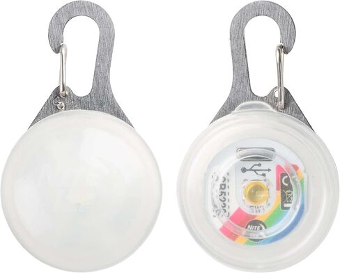 Nite Ize SpotLit XL ضوء حلقة تسلق قابل لإعادة الشحن - مشبك سلسلة مفاتيح مع ضوء LED - مشبك ضوء متغير اللون للياقات أو المفاتيح - قرص O Select in Saudi Arabia