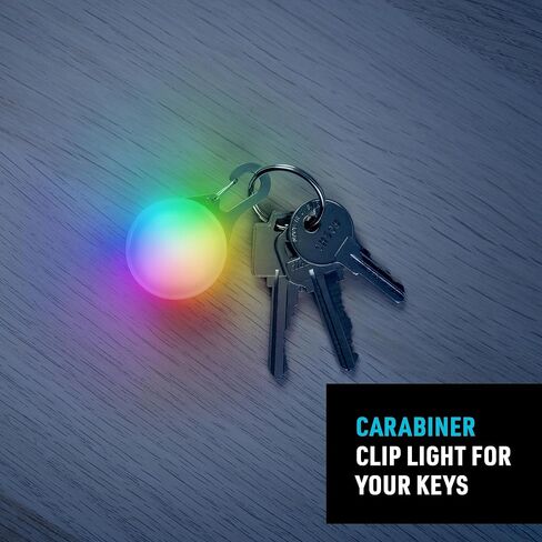 Nite Ize SpotLit XL ضوء حلقة تسلق قابل لإعادة الشحن - مشبك سلسلة مفاتيح مع ضوء LED - مشبك ضوء متغير اللون للياقات أو المفاتيح - قرص O Select in Saudi Arabia