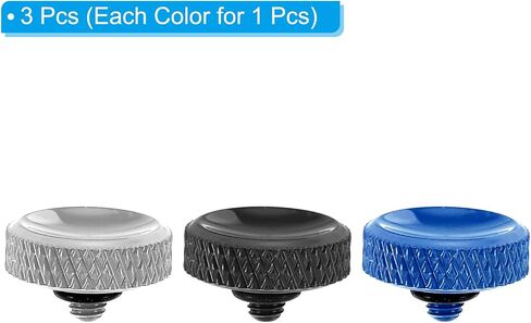 PATIKIL Camera Shutter Button, 3 Pack Soft Shutter Release Button Pure Copper Camera Button Carved Suitable for DSLR/SLR Camera, Blue Black Silver in Saudi Arabia
