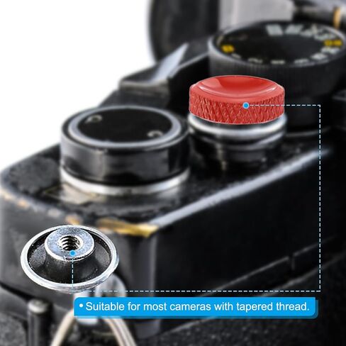 PATIKIL Camera Shutter Button, 3 Pack Soft Shutter Release Button Pure Copper Camera Button Carved Suitable for DSLR/SLR Camera, Blue Black Silver in Saudi Arabia