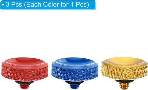 PATIKIL Camera Shutter Button, 3 Pack Soft Shutter Release Button Pure Copper Camera Button Carved Suitable for DSLR/SLR Camera, Blue Black Silver in Saudi Arabia