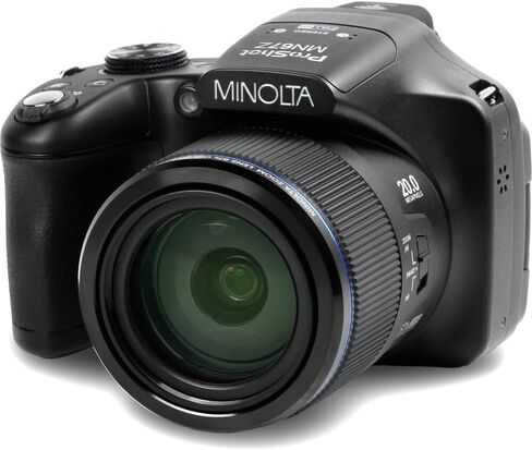 كاميرا MINOLTA MN67Z 20 ميجابكسل / 1080 بكسل FHD Bridge الرقمية مع زووم بصري 67x (أسود) حزمة مع بطاقة ذاكرة 32 جيجابايت + حقيبة كامارا + طقم تنظيف + حامل ثلاثي القوائم لمدونات الفيديو + ملحقات in Saudi Arabia