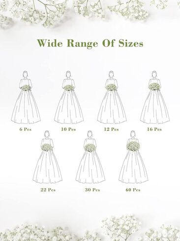 Yastouay Babys Breath Artificial Flowers, 6Pcs Fake White Babys Breath Flowers Artificial Bulk, Real Touch Faux Babies Breath Gypsophila Bouquet for Wedding Floral Arrangement Party Decor in Kuwait