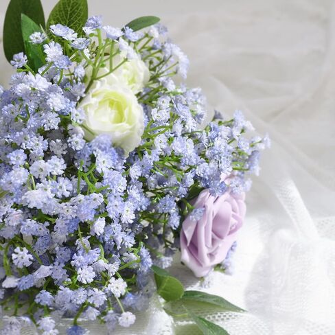 Yastouay Babys Breath Artificial Flowers, 6Pcs Fake White Babys Breath Flowers Artificial Bulk, Real Touch Faux Babies Breath Gypsophila Bouquet for Wedding Floral Arrangement Party Decor in Kuwait