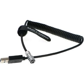 BMPCC-4K|6K Power-Cable for Blackmagic-Pocket-Cinema-Camera from Power-Bank USB QC 2.0|3.0 12V to 2-Pin Female Flexible Coiled Cable Alvin's Cables (USB)
